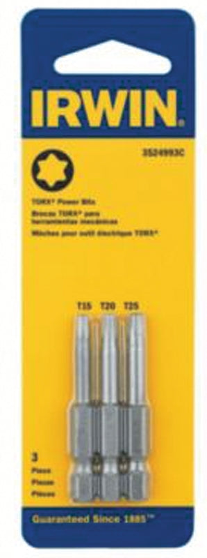 Irwin 3524993C Power Bit Set, 3-Piece, Steel