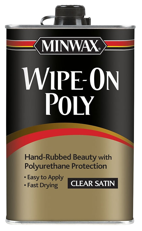 Minwax 60910000 Wipe-On Poly Paint, Liquid, Clear, 1 qt, Can