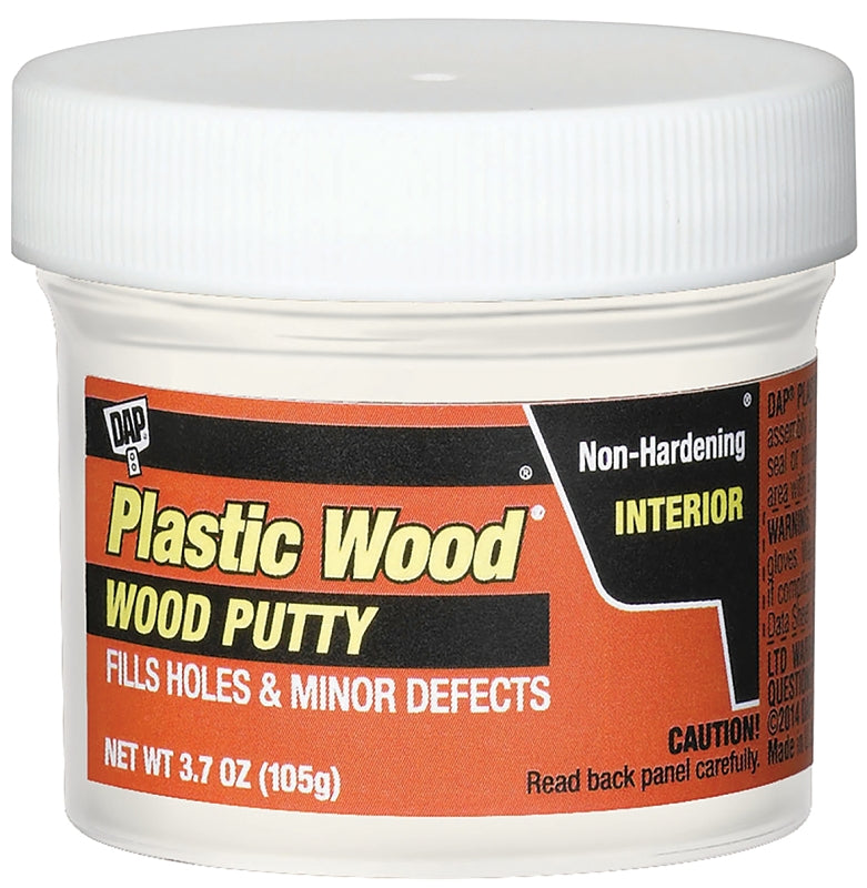 Plastic Wood 7079821245 Wood Putty, Solid, Mild, Pleasant, White, 3.7 oz Tub