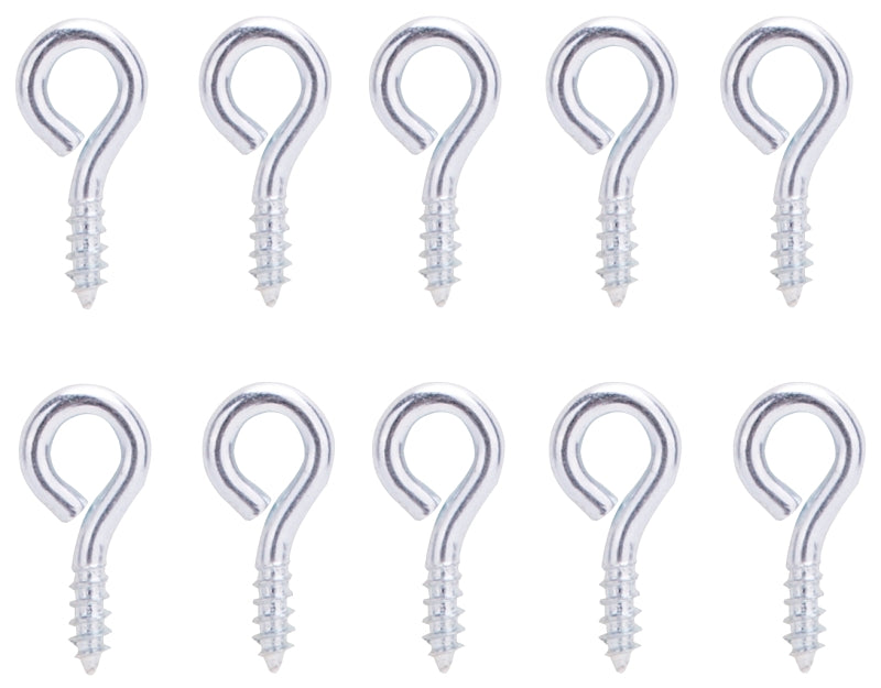 ProSource LR-226-PS Screw Eye, 2.4 mm Dia Wire, 3.1 mm Thread, 5/16 in L Thread, 13/16 in OAL, 36 lb Working Load, Steel