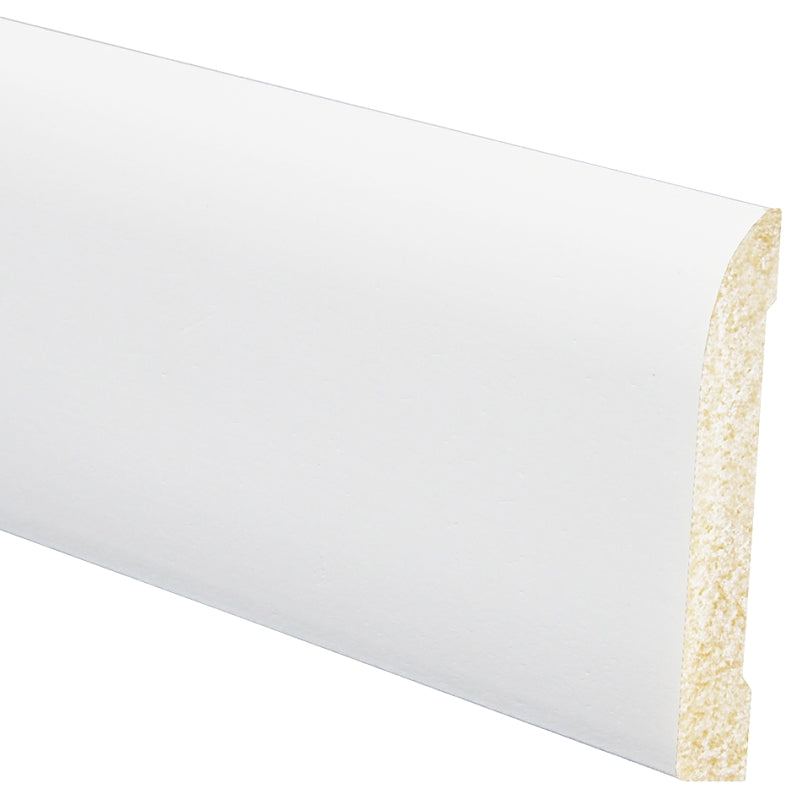 Inteplast Group 713 67130800032 Ranch Base Moulding, 8 ft L, 3-3/16 in W, 7/16 in Thick, Polystyrene, Crystal White
