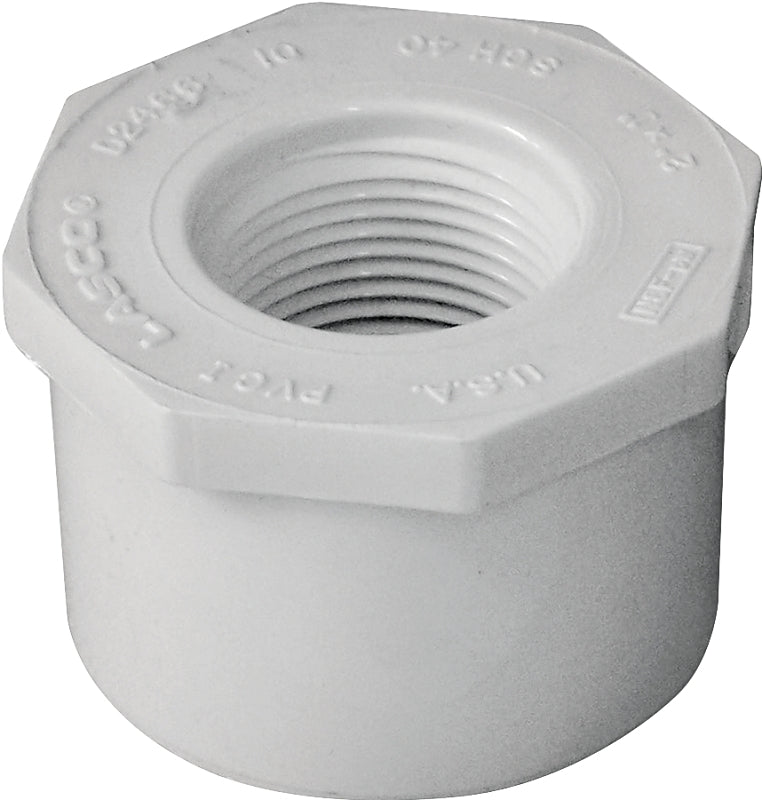 Xirtec 140 435735 Reducing Bushing, 2 x 1 in, Spigot x FPT, White, SCH 40 Schedule, 150 psi Pressure
