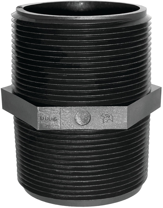 Green Leaf M 1200 P Pipe Nipple, 1/2 in, MNPT, Black