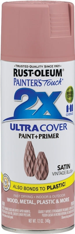 2X Ultra Cover 299887 Spray Paint, Satin, Vintage Blush, 12 oz, Can