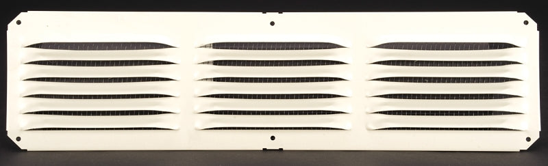 Lomanco LomanCool C416W Cornice Vent, 4 in L, 16 in W, 25 sq-ft Net Free Ventilating Area, Aluminum, White