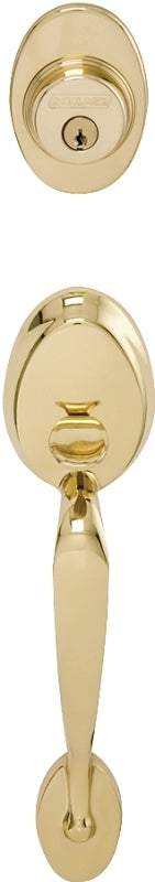 Schlage Plymouth Series F58PLY605 Combination Lockset, Mechanical Lock, Handleset Grip Only Handle, Bright Brass, No