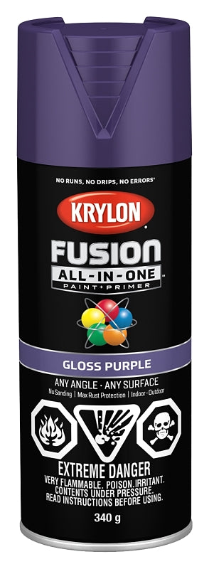Krylon 427190007 Spray Paint, Gloss, Purple, 12 oz, Can