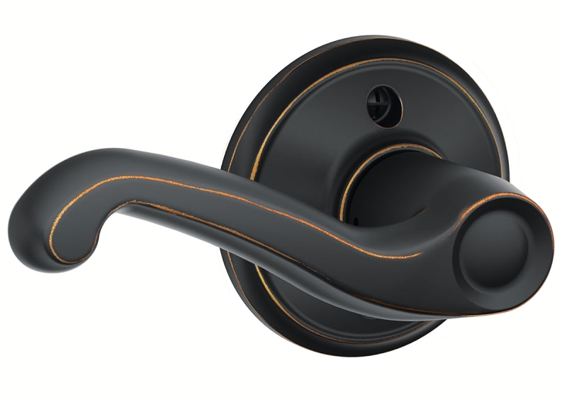 Schlage F Series F170FLA716LH Dummy Lever, Mechanical Lock, Aged Bronze, Lever Handle, Metal, Residential, Grade 2 Grade