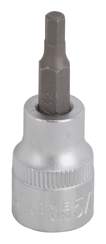 Vulcan Fractional Hex Bit Socket, Chrome, 5/32 in, 3/8 in Drive, 1-7/8 in OAL