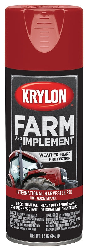 Krylon K01933000 Farm Equipment Spray, High-Gloss, International Harvester Red, 12 oz