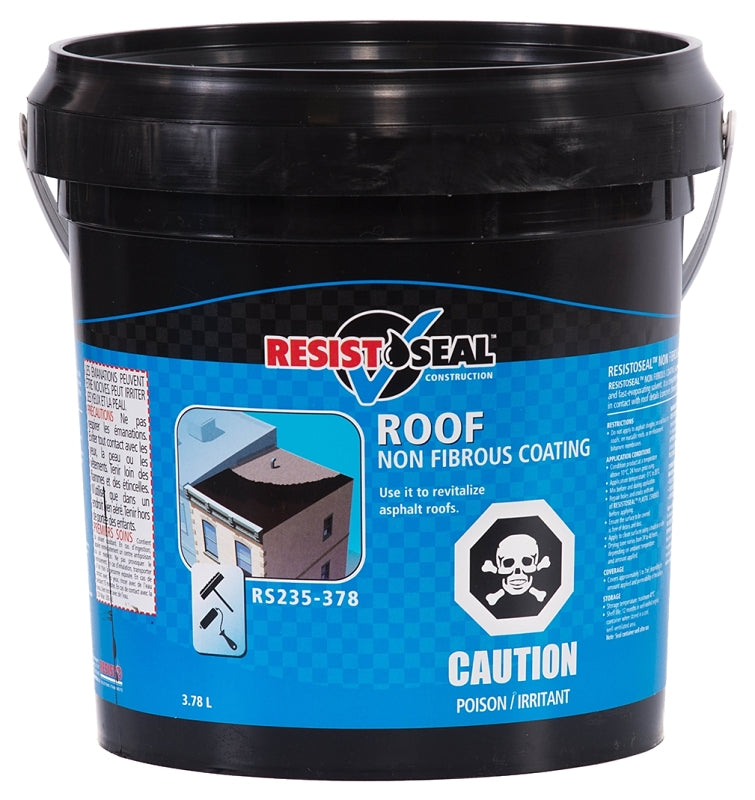 Resisto 53020 Roof Coating, Black, 3.78 L, Viscous Liquid