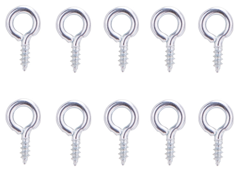 ProSource LR-227-PS Screw Eye, 2 mm Dia Wire, 2.5 mm Thread, 15/64 in L Thread, 5/8 in OAL, 25 lb Working Load, Steel