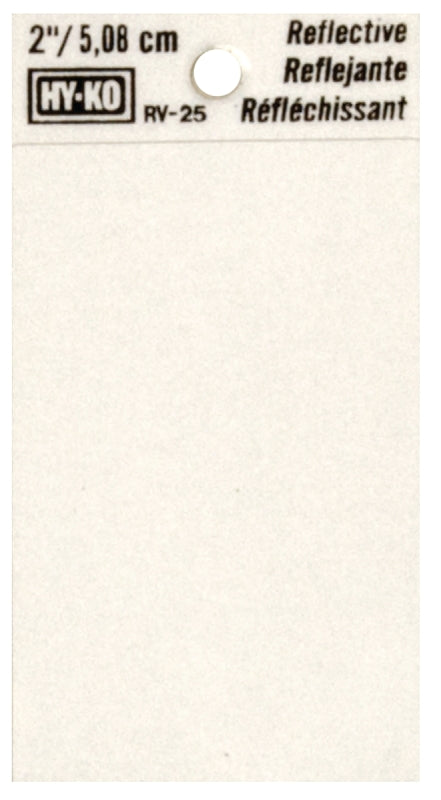 Hy-Ko RV-25/BLNK Reflective Sign, Character: Blank, 2 in H Character, Black Character, Silver Background, Vinyl