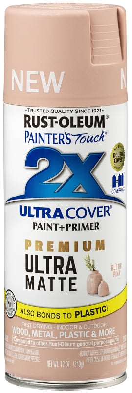 2X Ultra Cover 355035 Craft Spray Paint, Ultra Matte, Rustic Pink, 12 oz, Can