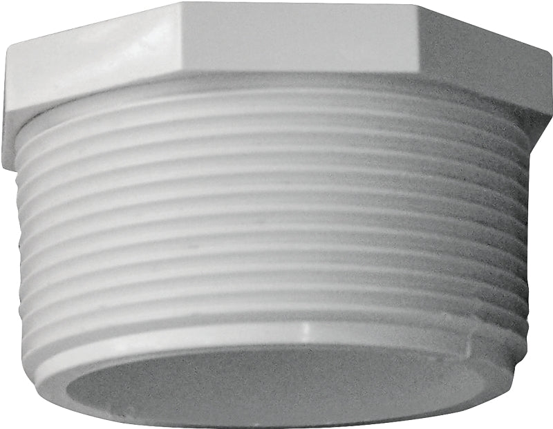 Xirtec 140 435627 Pipe Plug, 2 in, MPT, PVC, White, SCH 40 Schedule