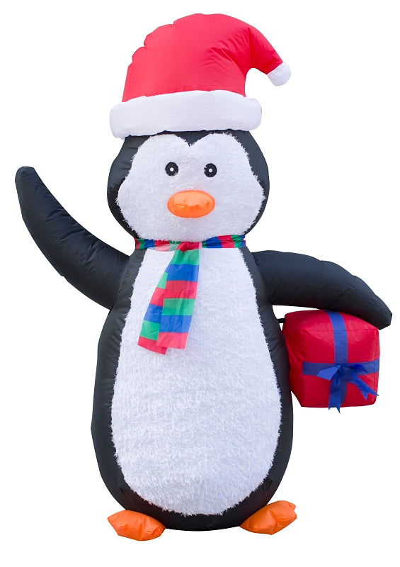 Hometown Holidays 90519 Inflatable Bear/Moose/Penguin, Assorted, Black/Brown/Green/Red/White, 4 ft