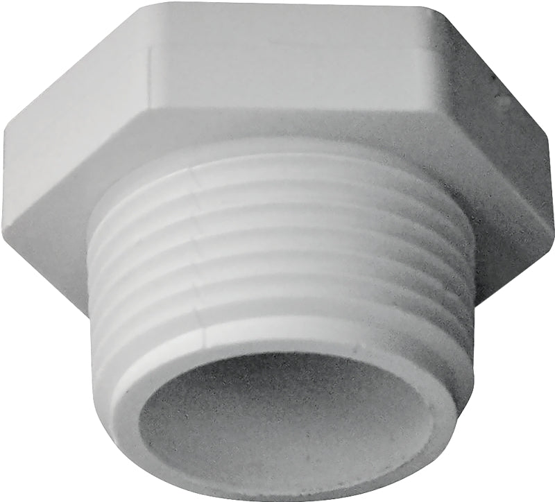 Xirtec 140 435624 Pipe Plug, 1 in, MPT, PVC, White, SCH 40 Schedule