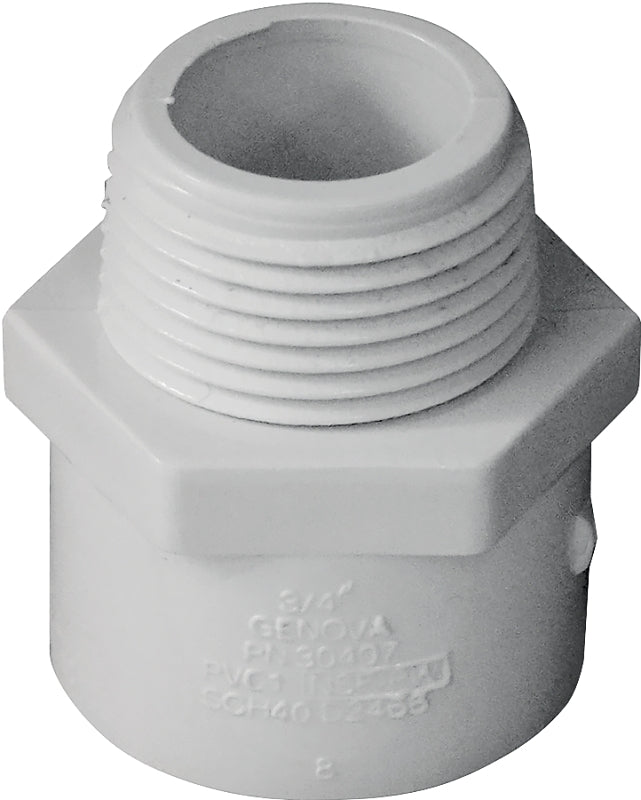 Xirtec 140 435603 Pipe Adapter, 3/4 in, Socket x MPT, PVC, SCH 40 Schedule