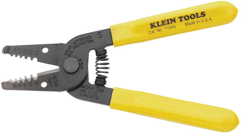 Klein-Kurve 11045 Wire Stripper, 10 to 18 AWG Wire, 10 to 18 AWG Solid Stripping, 6-1/4 in OAL, Textured Handle