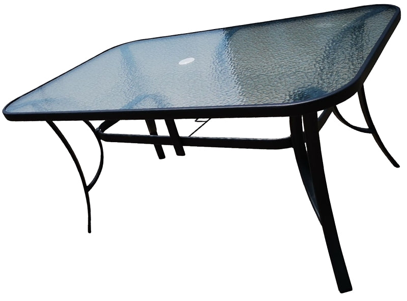 Seasonal Trends 50662 Outdoor Dining Table, 60 x 38 in W, 34 x 15 mm D, 28.56 in H, Steel Frame, Rectangular Table