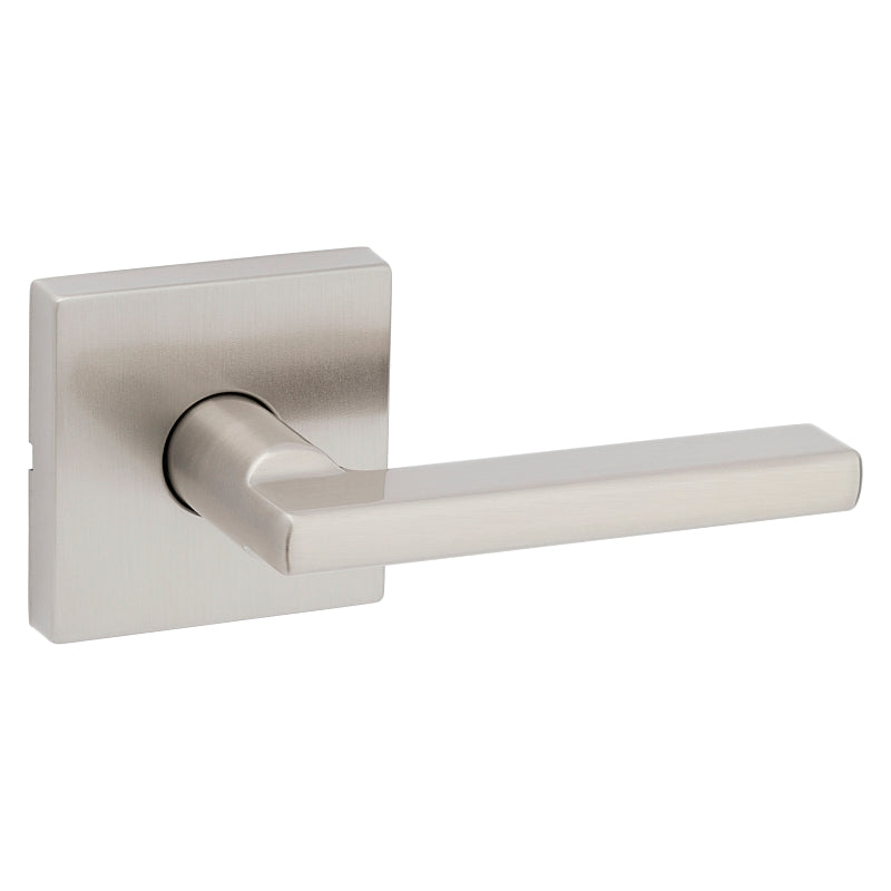 Kwikset Signature Series 154HFL SQT 15 Square Rosette Passage Closet Lever, Non-Locking Lock, Satin Nickel, Zinc
