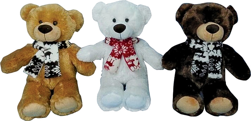 Hometown Holidays 28307/28101 Christmas Bear, Brown/Tan/White