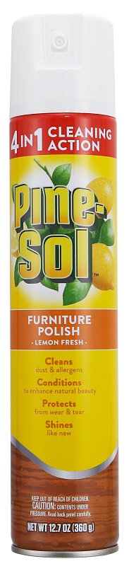 Pine-Sol BBP0081 Furniture Polish, 12.7 oz Aerosol Can, Liquid, Lemon