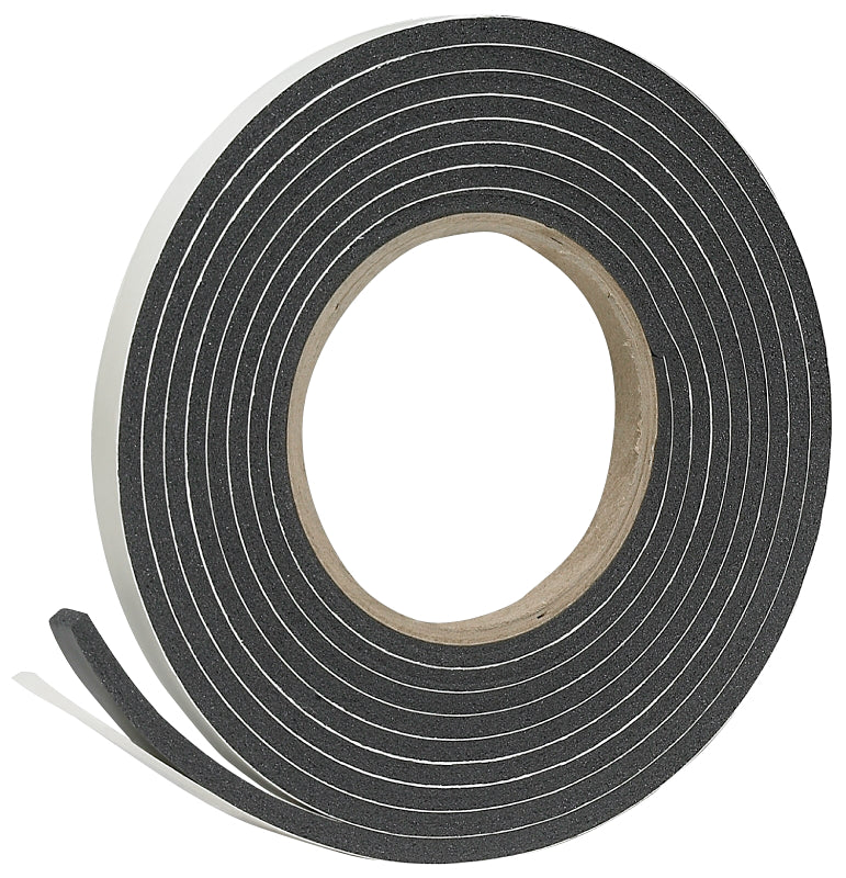 Frost King R338H Foam Tape, 3/8 in W, 10 ft L, 3/16 in Thick, Rubber, Black