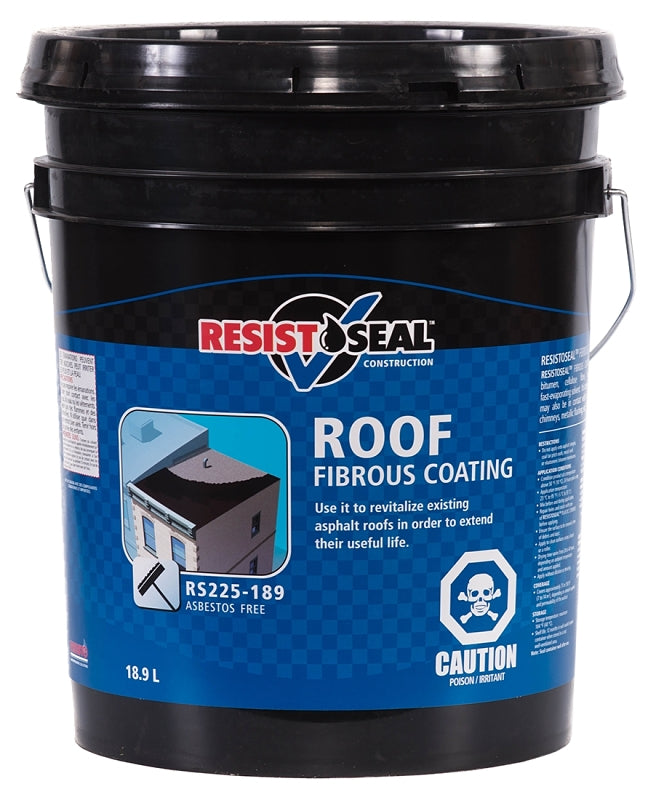 Resisto 53031 Roof Coating, Black, 18.9 L, Viscous Liquid