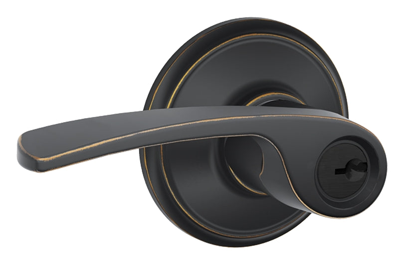 Schlage F Series F51VMER716 Entry Lever, Mechanical Lock, Aged Bronze, Lever Handle, Metal, Residential, Grade 2 Grade