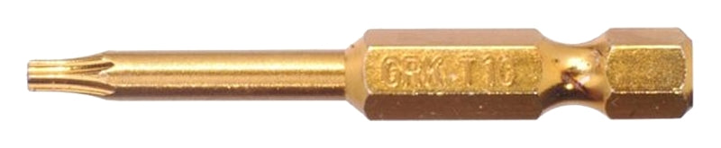 GRK Fasteners 187419 Drive Bit, T10 Drive, Star Drive, Hex Shank, 2 in L, Steel