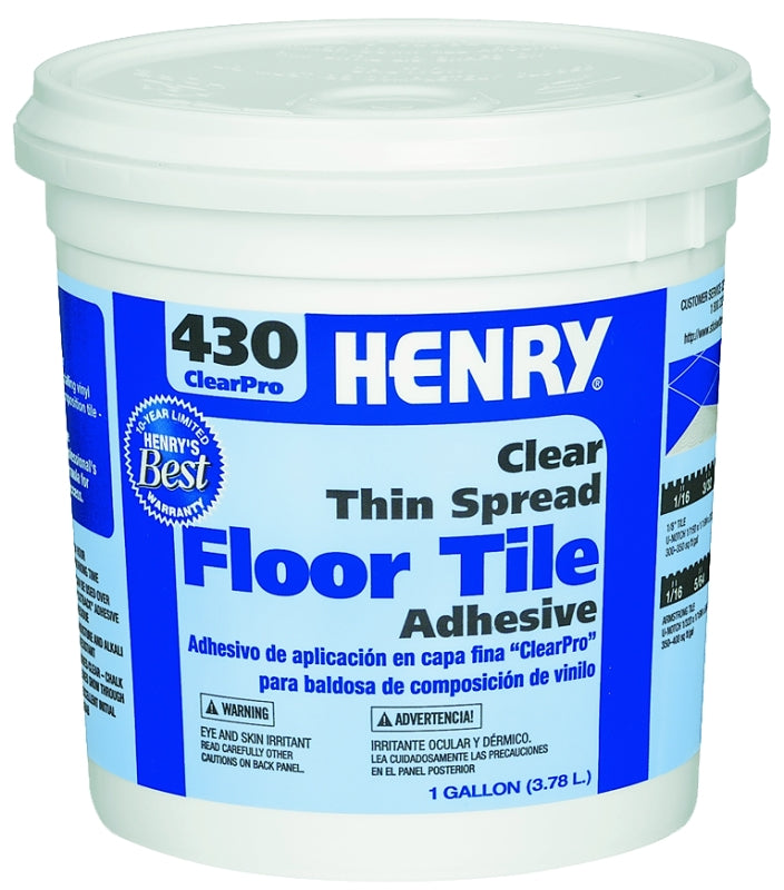 Henry 430 ClearPro 12098 Floor Adhesive, Paste, Mild, Clear, 1 gal, Pail