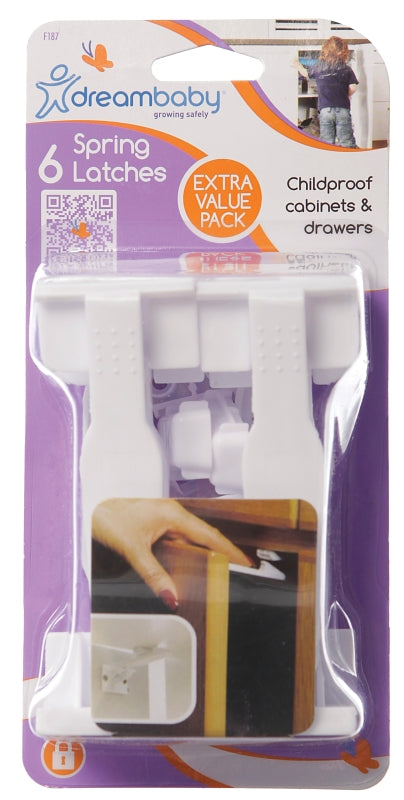 Dreambaby L187 Spring Latch, Plastic, White