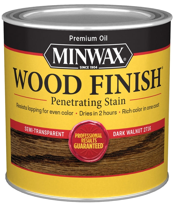 Minwax Wood Finish 227164444 Wood Stain, Dark Walnut, Liquid, 0.5 pt, Can