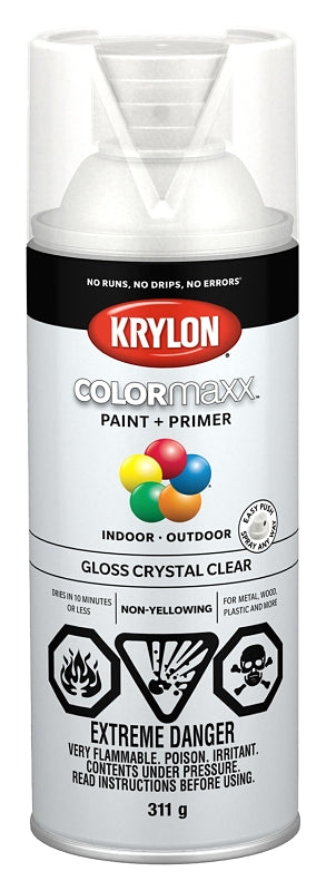 Krylon 455150007 Enamel Spray Paint, Gloss, Crystal Clear, 12 oz, Can