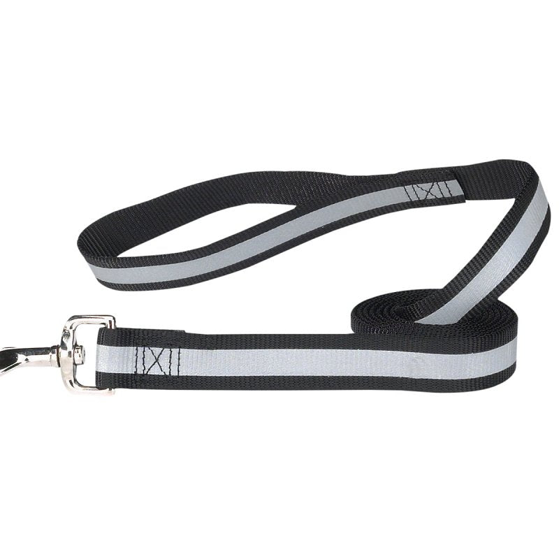 Guardian Gear ZA985 44 17 Reflective Dog Lead, 4 ft L, 5/8 in W, Nylon Line, Black, Fastening Method: Swivel Clip