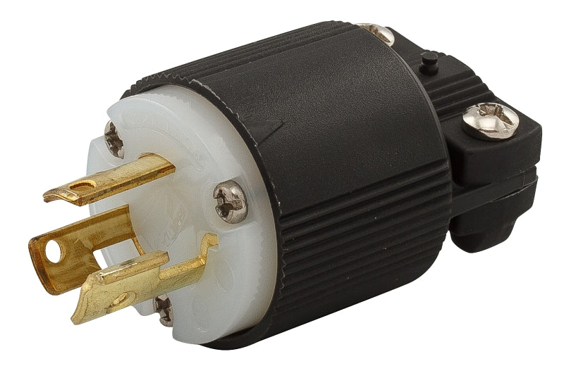 Arrow Hart CWL615P Plug and Connector, 2 -Pole, 15 A, 250 VAC, Male, NEMA: NEMA L6-15, Black/White
