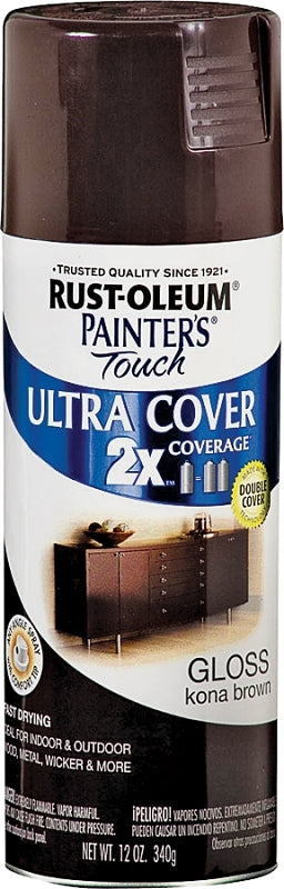 2X Ultra Cover 249102 Spray Paint, Gloss, Kona Brown, 12 oz, Can