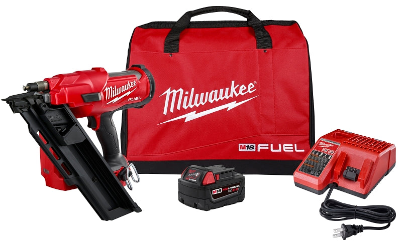 Milwaukee 2745-21 Framing Nailer Kit, Battery Included, 18 V, 5 Ah, 43 Nails Magazine, 30 to 34 deg Collation