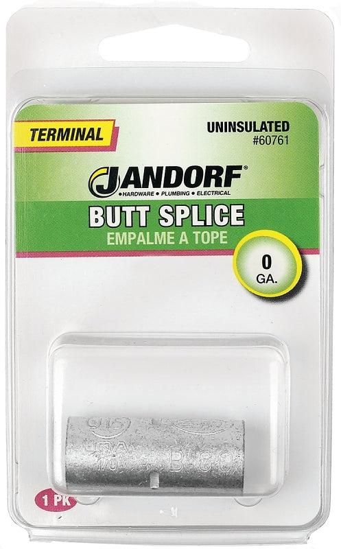 Jandorf 60761 Butt Splice Connector, #0 AWG Wire, Copper Contact
