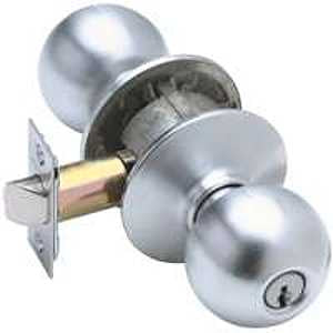 Schlage Orbit Series F51A ORB626K4 Entry Knob Set, Knob Handle, Satin Chrome, Metal, C Keyway, Residential, Yes