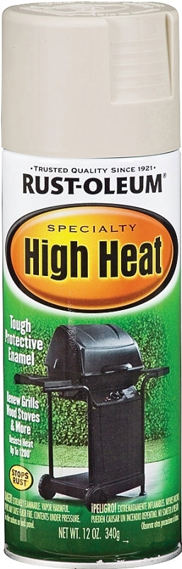 Specialty 7750830 High Heat Spray Paint, Satin, Almond, 12 oz, Can, Oil Base