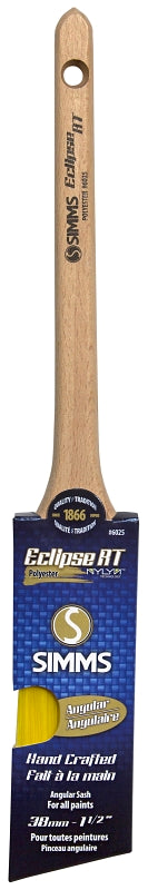 Eclipse 6025-38 Angular Sash Brush, 1-1/2 in W, Synthetic Hybrid Blend Bristle, Rat Tail Handle