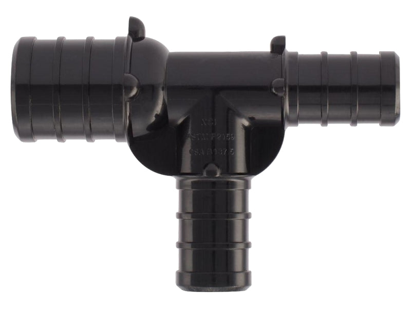 Apollo Valves PXPAT3412125PK Pipe Tee, 3/4 x 1/2 x 1/2 in, Barb, Plastic, Black, 200 psi Pressure