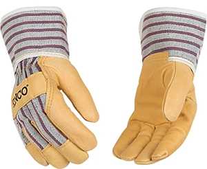 Kinco 1927-Y Protective Gloves with Safety Cuff, Wing Thumb, Blue/Gray/Yellow