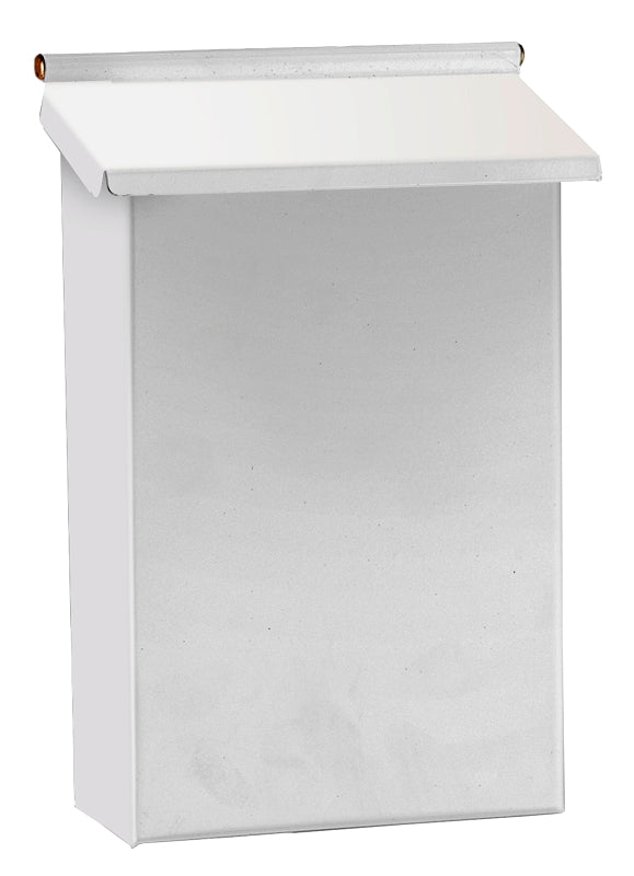 Dancy 130095 Vertical Mailbox, Steel, White, 6 in W, 2-3/4 in D, 10 in H