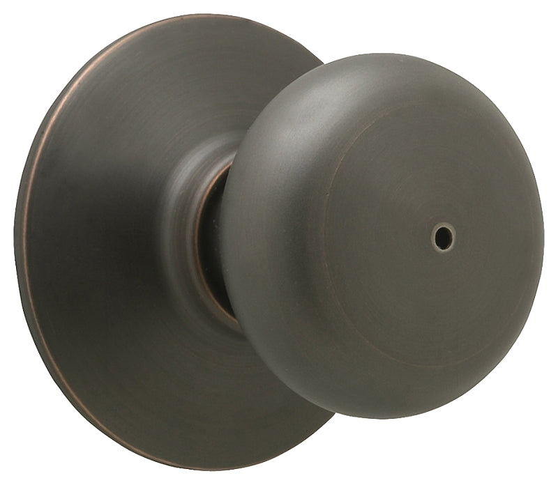 Schlage Plymouth Series F40 PLY 613 Privacy Lockset, Round Design, Knob Handle, Oil Rubbed Bronze, Metal, Yes