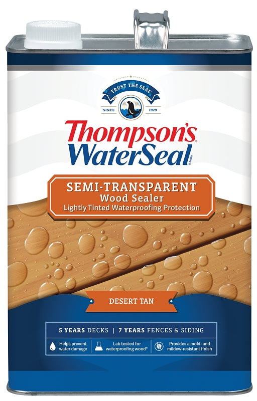 Thompson's WaterSeal TH.092701-16 Wood Sealer, Semi-Transparent, Desert Tan, 1 gal
