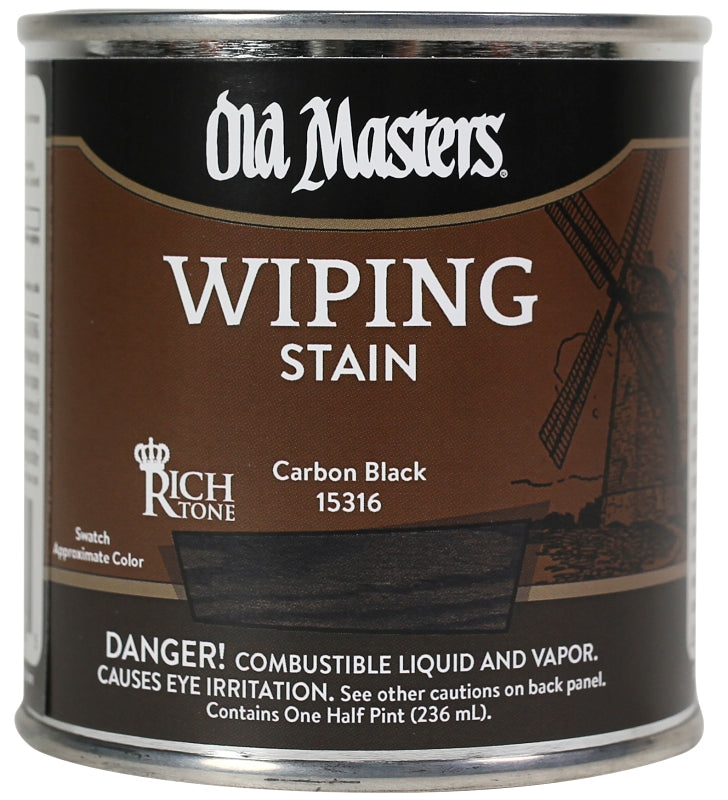 Old Masters 15316 Wiping Stain, Carbon Black, Liquid, 0.5 pt
