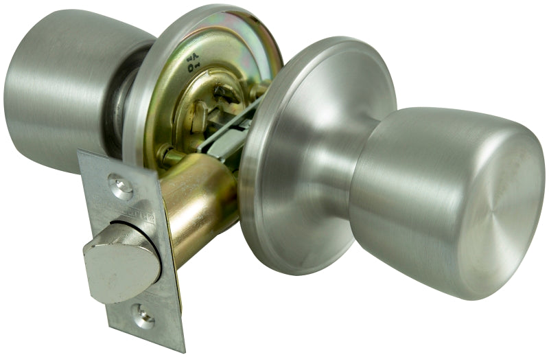 ProSource TS630V-PS Passage Door Lockset, Knob Handle, Metal, Stainless Steel, 2-3/8 to 2-3/4 in Backset